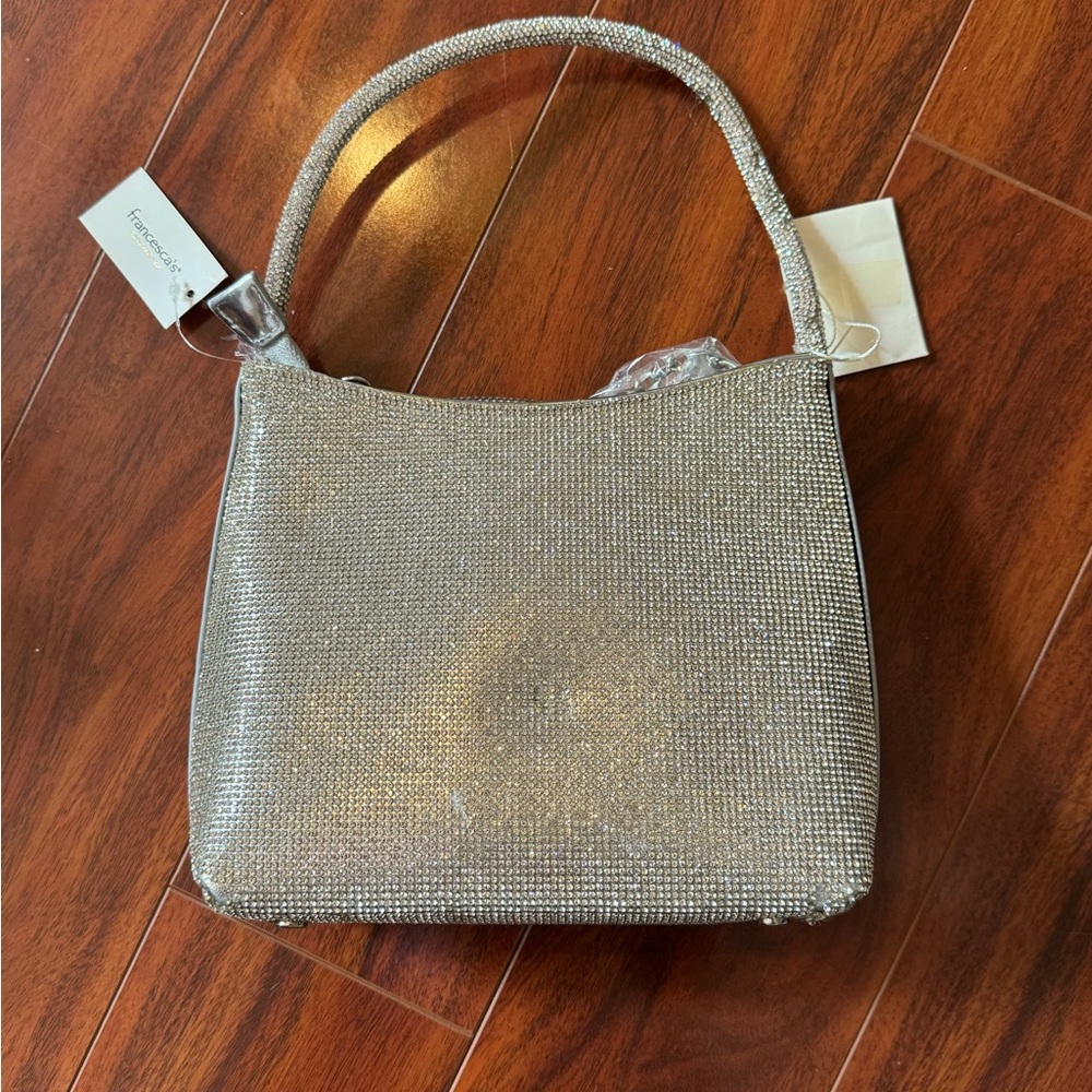 Francesca's Collections Silver Sparkle Shoulder Bag
